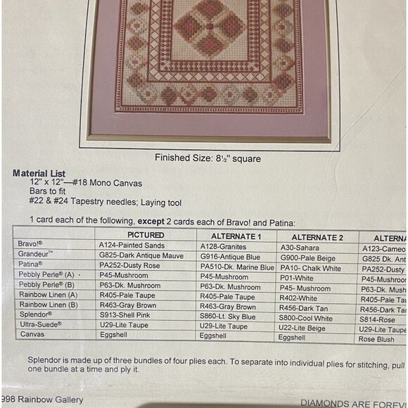 Diamonds Are Forever A Ruth Dilts Design ESP. For Rainbow Gallery Code:  DAFC - Picture 3 of 7